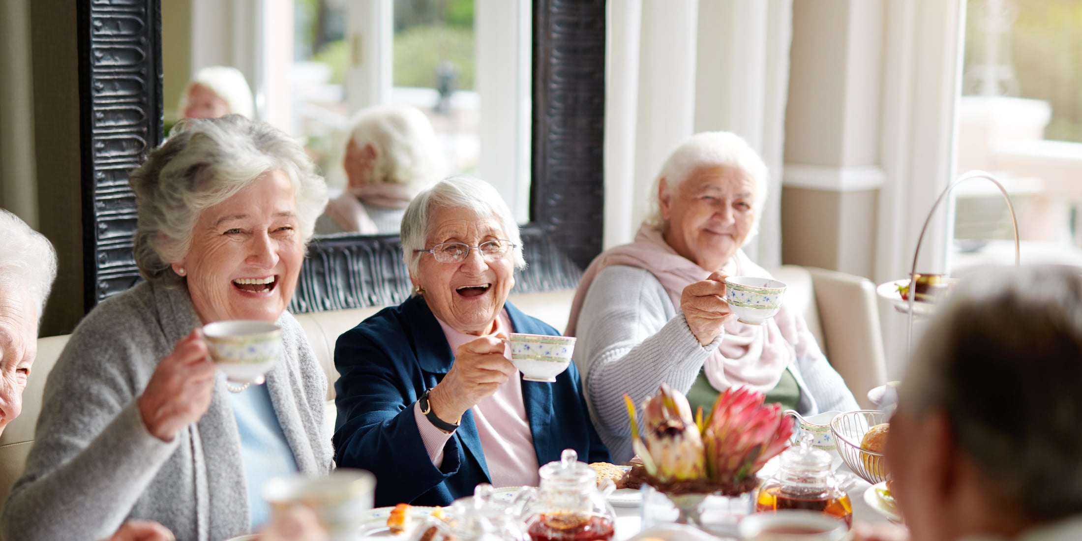Getränke Altersheim Trinken Alter Seniorinnen bei Teatime