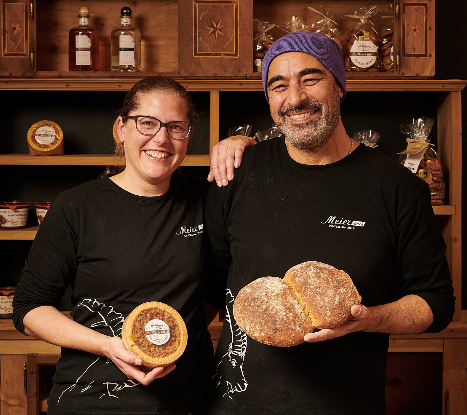 Das Geschäftsführerpaar Lucia Meier und Giancarlo Marco De Santis  ist stolz auf die Spezialitäten vom Meier beck.