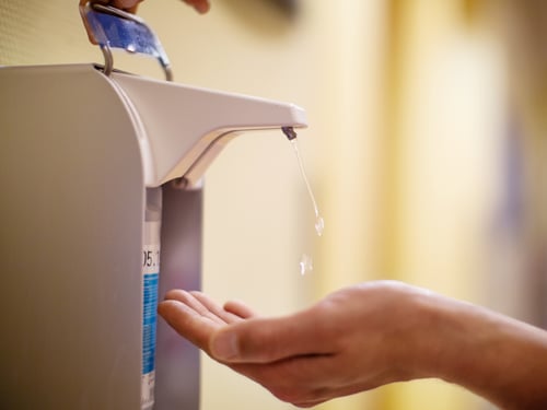 Aufblühen Teaser Desinfektionsmittel